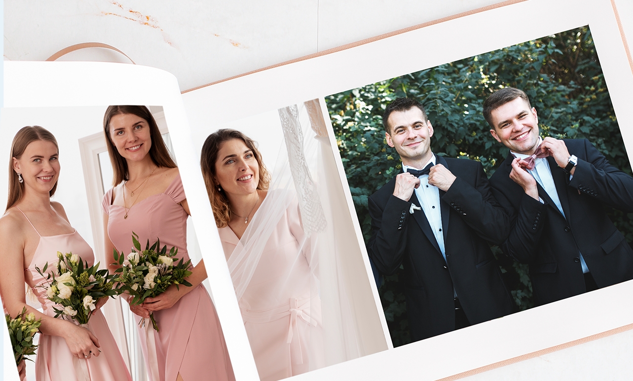 bridesmaids and groommen photo book as a gift