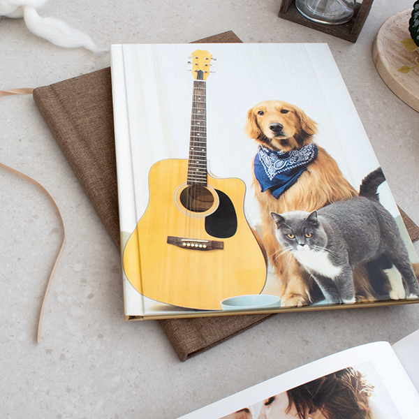 handmade printed hard cover photo book with image wrap