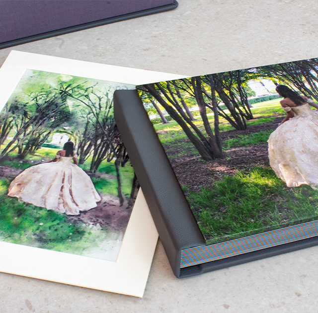 handmade HD print photo album in linen or leatherette, specially made for wedding and boudoir theme