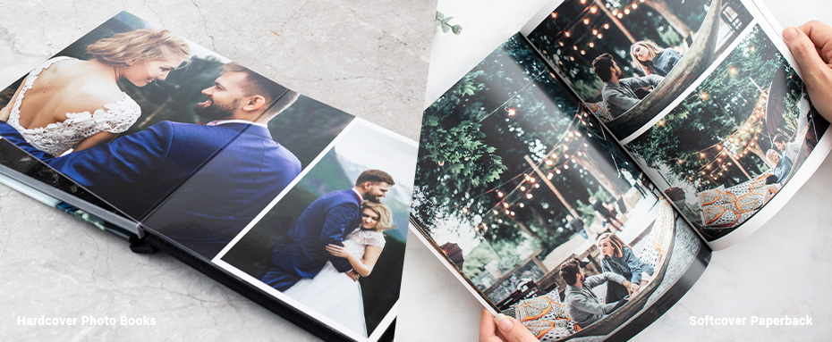 hardcover vs softcover photo book comparison for wedding albums and personalized gift ideas