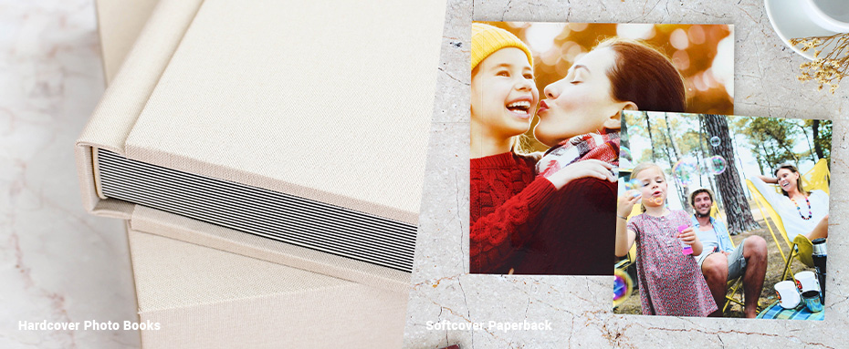 premium hardcover photo books and custom softcover photo paperbacks for family memories